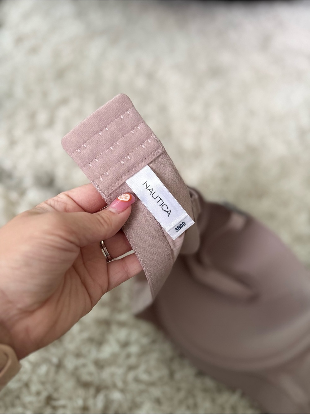 Women’s NAUTICA Neutral Colored Strapless Bra Subtle Ribbed Bra Size 38DD NWT - Picture 12 of 13